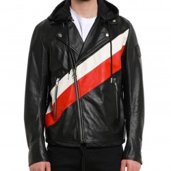 13 Reasons Why Ross Butler Leather Jacket with Hood