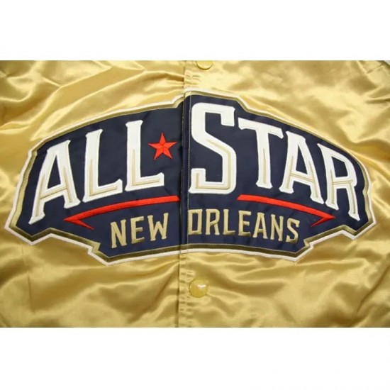 2014 All Star Game New Orlean Satin Golden Jacket
