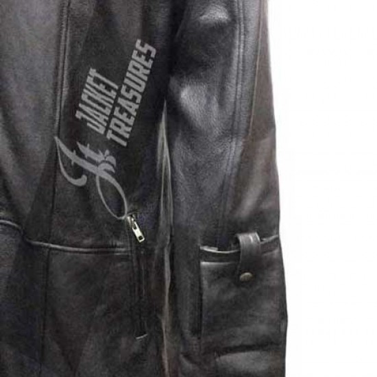 Jon Bernthal The Punisher Black Leather Coat Jon Bernthal The Punisher Black Leather Coat
