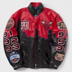 3 Peat Chicago Bulls Leather Jacket