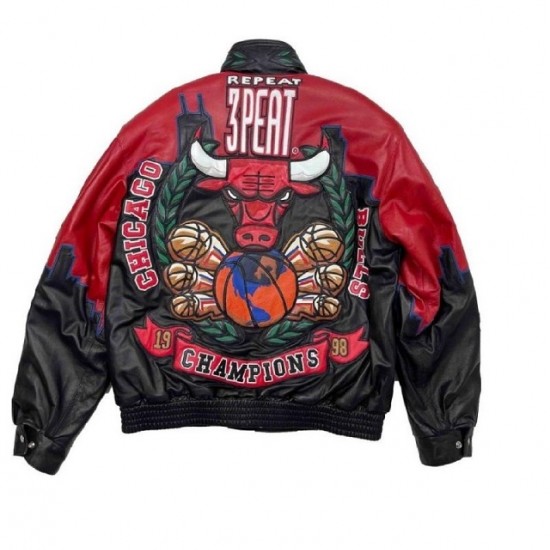 3 Peat Chicago Bulls Leather Jacket 3 Peat Chicago Bulls Leather Jacket