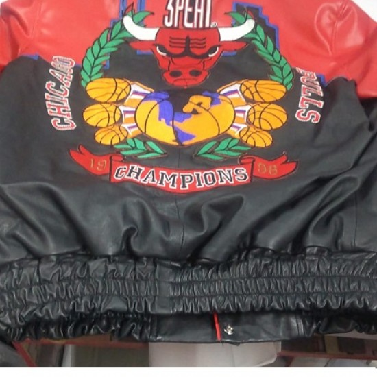3 Peat Chicago Bulls Leather Jacket 3 Peat Chicago Bulls Leather Jacket