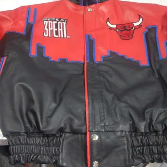3 Peat Chicago Bulls Leather Jacket 3 Peat Chicago Bulls Leather Jacket