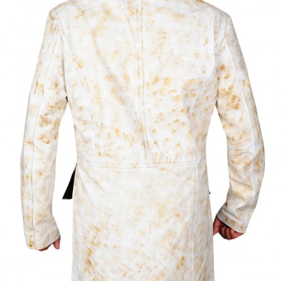 310 To Yuma Charlie Prince, Distressed White Real Leather Coat 310 To Yuma Charlie Prince, Distressed White Real Leather Coat