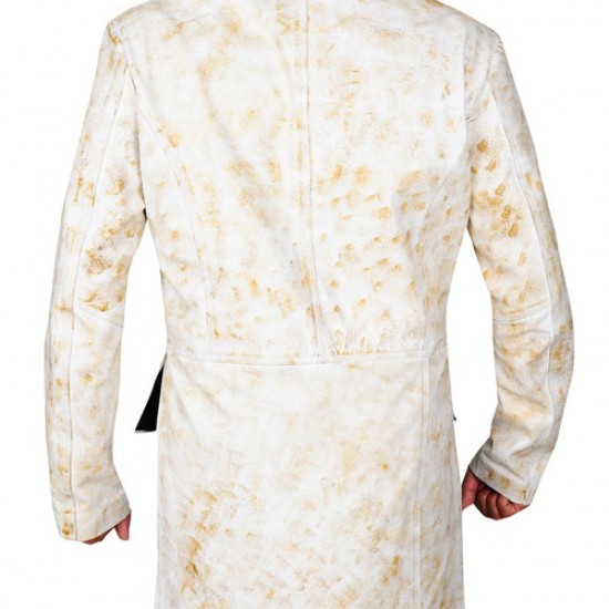 310 To Yuma Charlie Prince, Distressed White Real Leather Coat