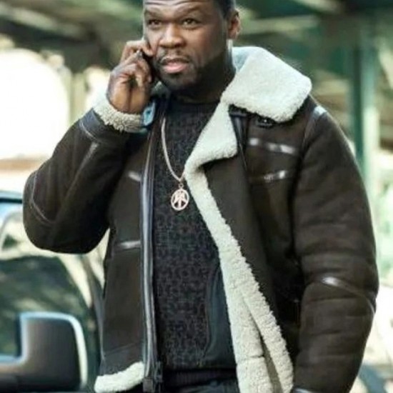 50 Cent Aviator Shearling Jacket