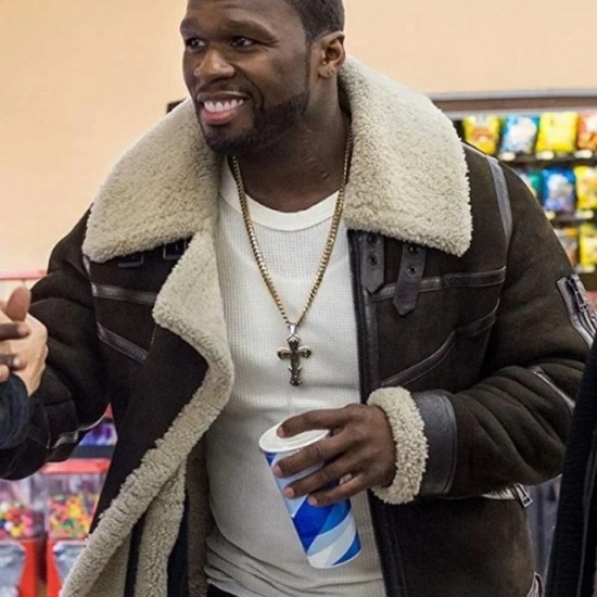 50 Cent Aviator Shearling Jacket