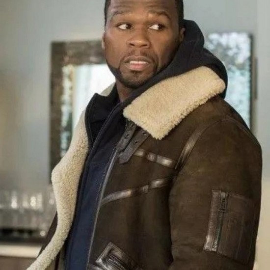 50 Cent Aviator Shearling Jacket