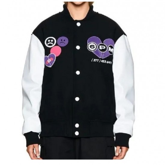 6PM Black Varsity Jacket