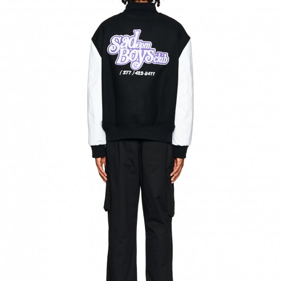 6PM Black Varsity Jacket 6PM Black Varsity Jacket
