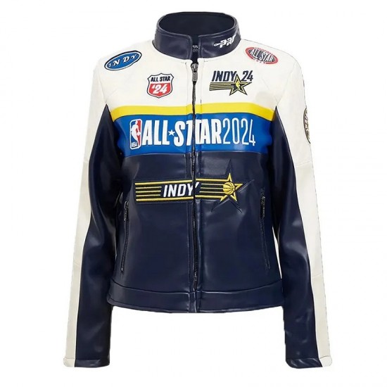 73rd NBA All Star Game 2024 Jennifer Hudson Eggshell White Leather Jacket 73rd NBA All Star Game 2024 Jennifer Hudson Eggshell White Leather Jacket
