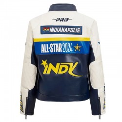 73rd NBA All Star Game 2024 Jennifer Hudson Eggshell White Leather Jacket
