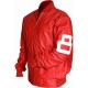 8 Ball Red Biker Leather Jacket