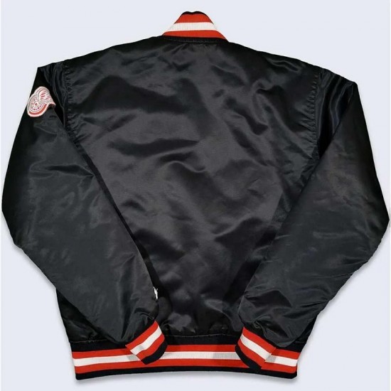 80’s Detroit Red Wings Black Bomber Jacket 80’s Detroit Red Wings Black Bomber Jacket