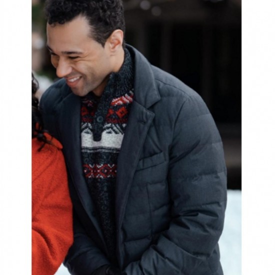 A Christmas Dance Reunion Corbin Bleu Black Puffer Jacket