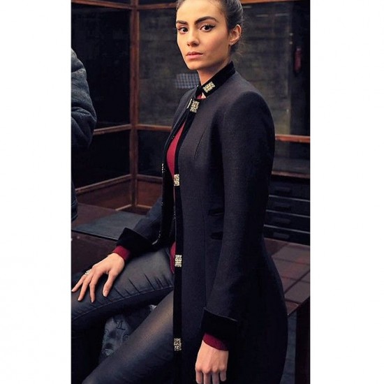 A Discovery of Witches Aiysha Hart Black Wool Coat