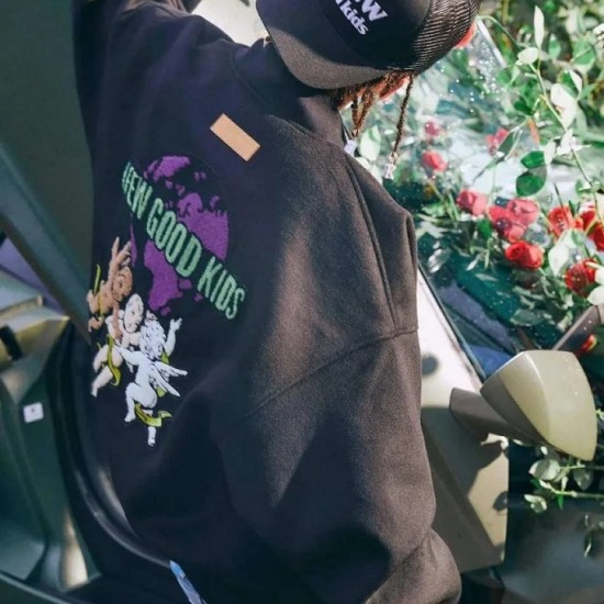 A Few Good Kids Varsity Wool Logo Black Jacket A Few Good Kids Varsity Wool Logo Black Jacket