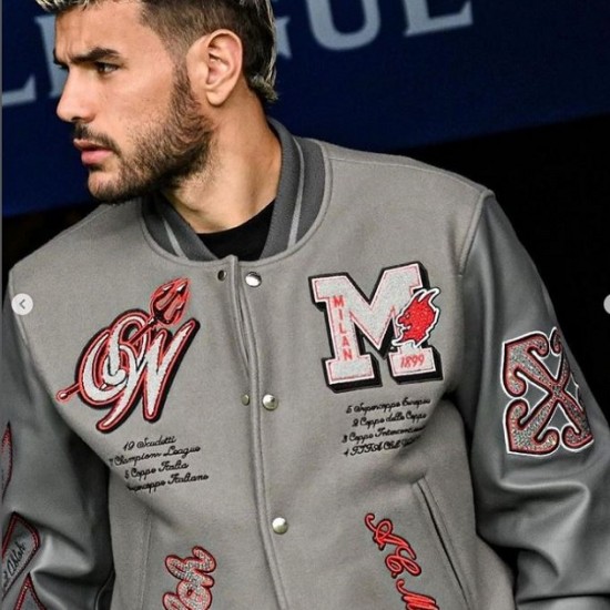 AC Milan Grey Varsity Jacket