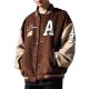 Achock Brown Wool Varsity Jacket Achock Brown Wool Varsity Jacket