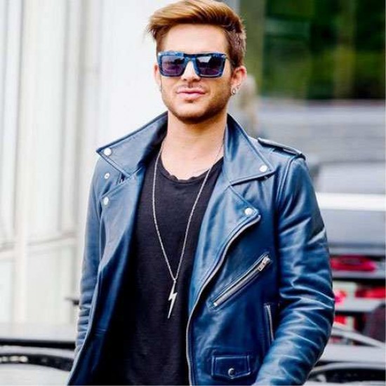 Adam Lambert Blue Leather Jacket Adam Lambert Blue Leather Jacket