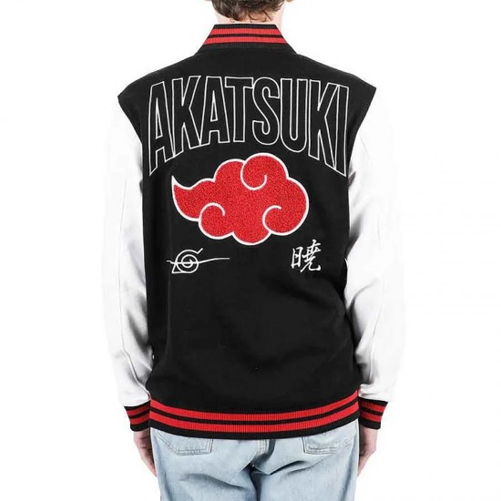 Akatsuki Black and White Varsity Jacket