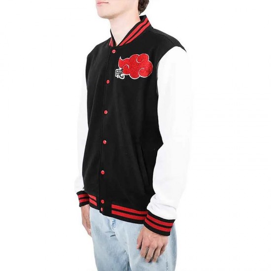 Akatsuki Black and White Varsity Jacket