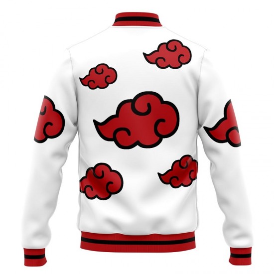 Akatsuki White Pattern Naruto Varsity Jacket Akatsuki White Pattern Naruto Varsity Jacket