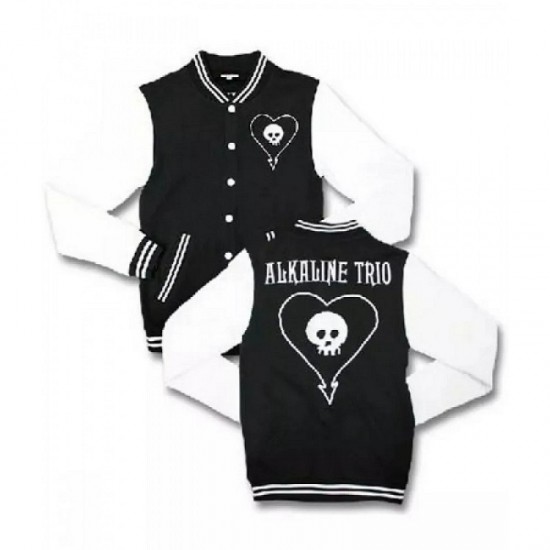 Alkaline Trio Skull Varsity Biker Jacket Alkaline Trio Skull Varsity Biker Jacket