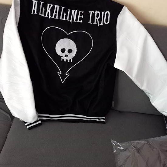 Alkaline Trio Skull Varsity Biker Jacket Alkaline Trio Skull Varsity Biker Jacket