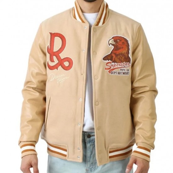 All American Dream Team Superstar Beige Varsity Jacket All American Dream Team Superstar Beige Varsity Jacket