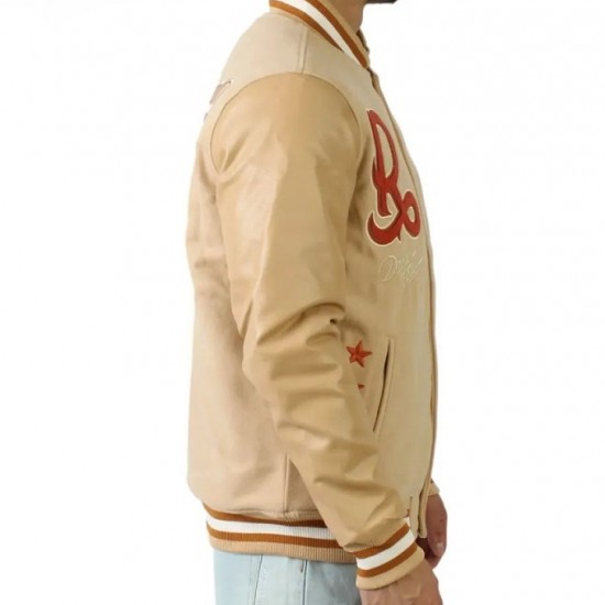 All American Dream Team Superstar Beige Varsity Jacket All American Dream Team Superstar Beige Varsity Jacket
