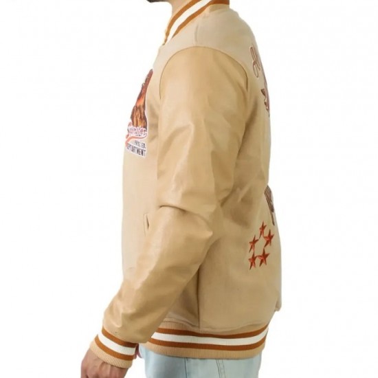All American Dream Team Superstar Beige Varsity Jacket All American Dream Team Superstar Beige Varsity Jacket