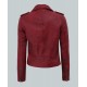 Amber Womens Moto Maroon Asymmetrical Leather Jacket Amber Womens Moto Maroon Asymmetrical Leather Jacket