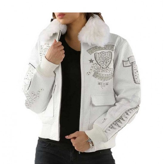 American Bruiser White Bombshell Pelle Pelle Jacket