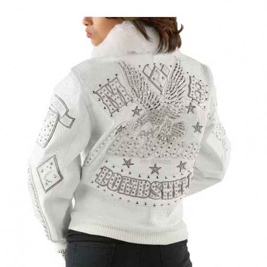 American Bruiser White Bombshell Pelle Pelle Jacket