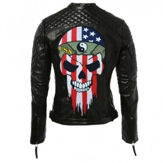 American Skull Bikers Leather Jacket