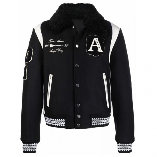 Amiri Always on Point Black Wool Varsity Jacket Amiri Always on Point Black Wool Varsity Jacket