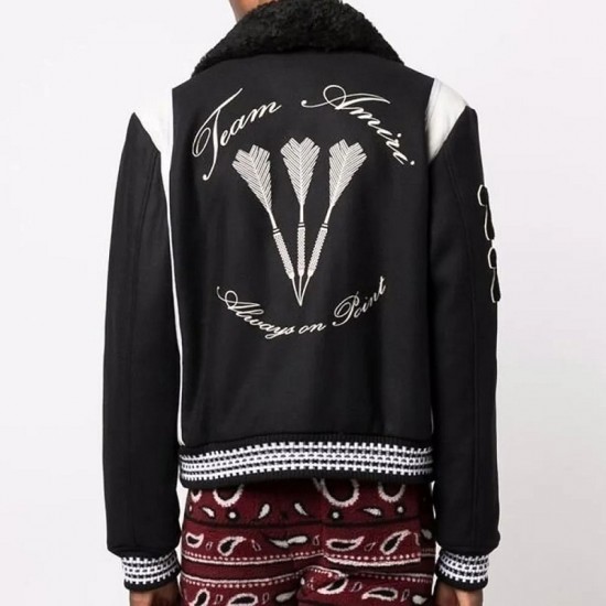 Amiri Always on Point Black Wool Varsity Jacket