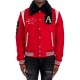 Amiri Always on Point Red Wool Varsity Jacket