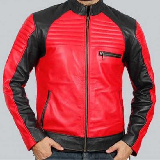 Andrew Mens Vintage Leather Biker Jacket