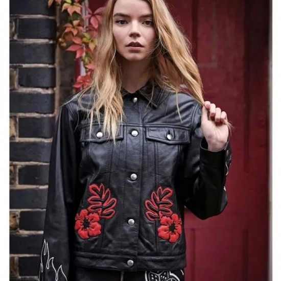 Anya Taylor-Joy Photoshoot The Laterals Black Leather Jacket