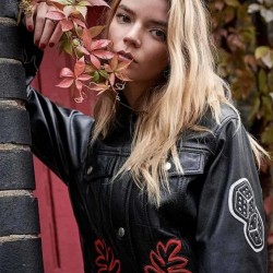 Anya Taylor-Joy Photoshoot The Laterals Black Leather Jacket