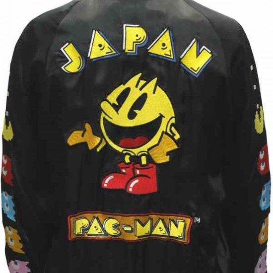 Pacman Arcade Game Satin Jacket Japan Pacman Jacket Pacman Arcade Game Satin Jacket Japan Pacman Jacket