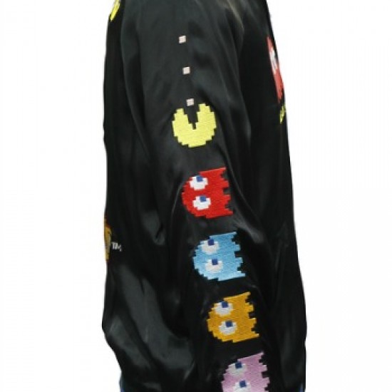 Pacman Arcade Game Satin Jacket Japan Pacman Jacket Pacman Arcade Game Satin Jacket Japan Pacman Jacket