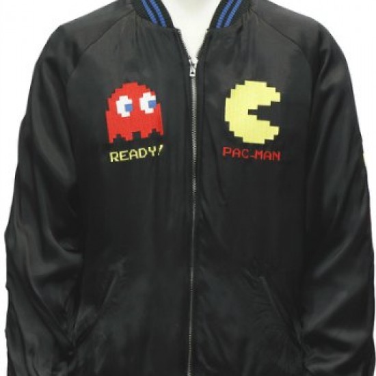Pacman Arcade Game Satin Jacket Japan Pacman Jacket Pacman Arcade Game Satin Jacket Japan Pacman Jacket