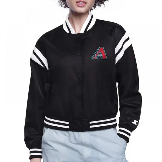 Arizona Diamondbacks Printed Logo Varsity Satin Jacket Arizona Diamondbacks Printed Logo Varsity Satin Jacket