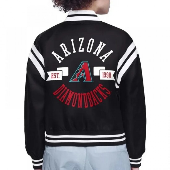 Arizona Diamondbacks Printed Logo Varsity Satin Jacket Arizona Diamondbacks Printed Logo Varsity Satin Jacket