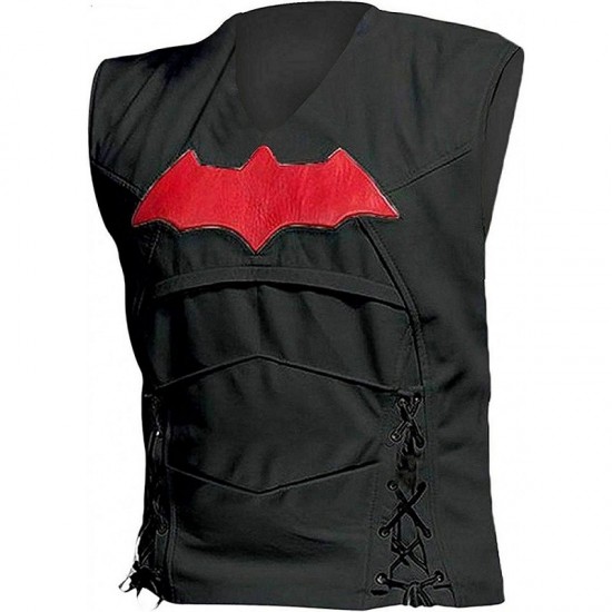 Black Hooded Bat Style Arkham Knight Vest and Jacket Black Hooded Bat Style Arkham Knight Vest and Jacket
