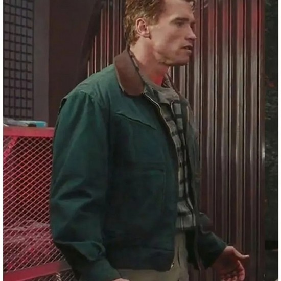 Arnold Schwarzenegger Total Recall Green Cotton Costume Jacket