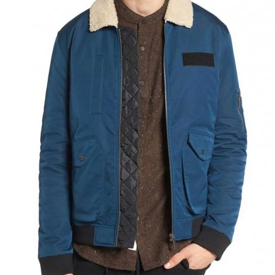 Arrow Rick Gonzalez Fur Collar Blue Jacket